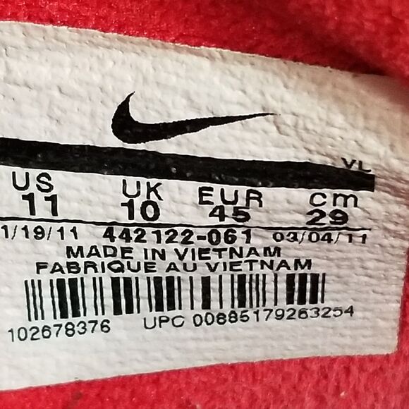 Nike Medio FG US 11 Black Red White Cleats 442122-061 Year 2011 - Picture 10 of 10